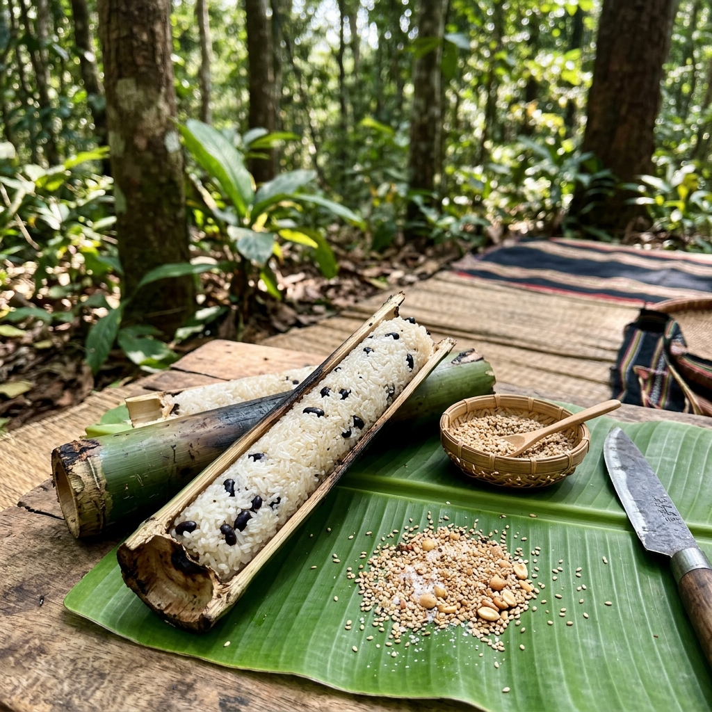 Cơm Lam Nếp Nương S'tiêng Bù Đăng: Hương Thơm Dẻo Ngọt Từ Ống Lồ Ô Tươi